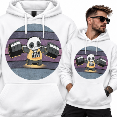 BLUZA Z KAPTUREM NA SIŁOWNIĘ PANDASQUATTING